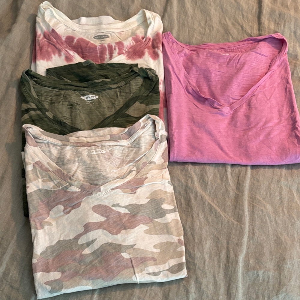 Old Navy Women's Short Sleeve Tees - Pink, Camo, Tie-Dye